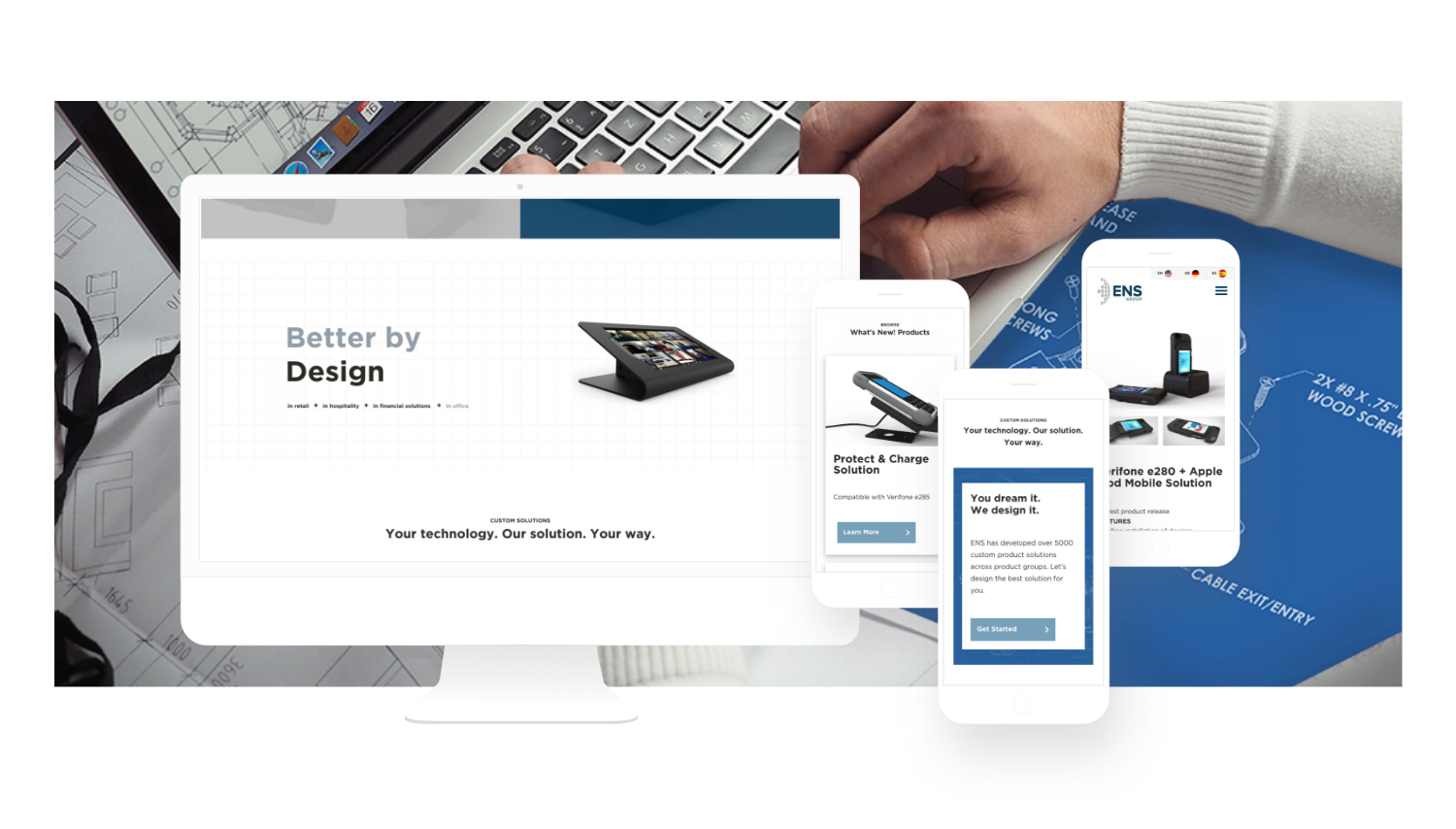 ens group computer and mobile mockups